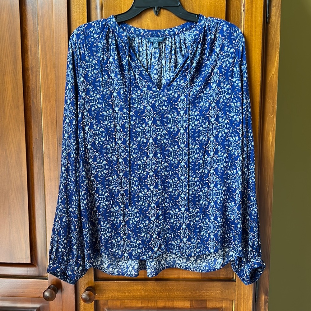 Lucky Brand Blue Floral Blouse